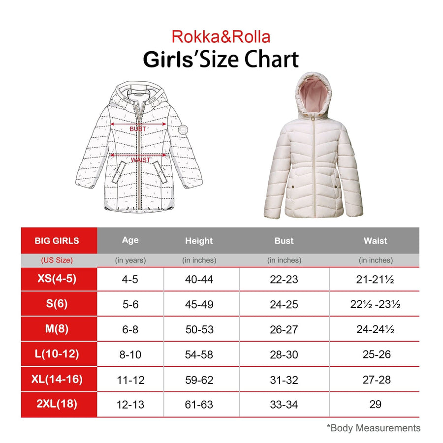 Girls' Jacket Lightweight Long Puffer Jacket Coats & Jackets Rokka & Rolla