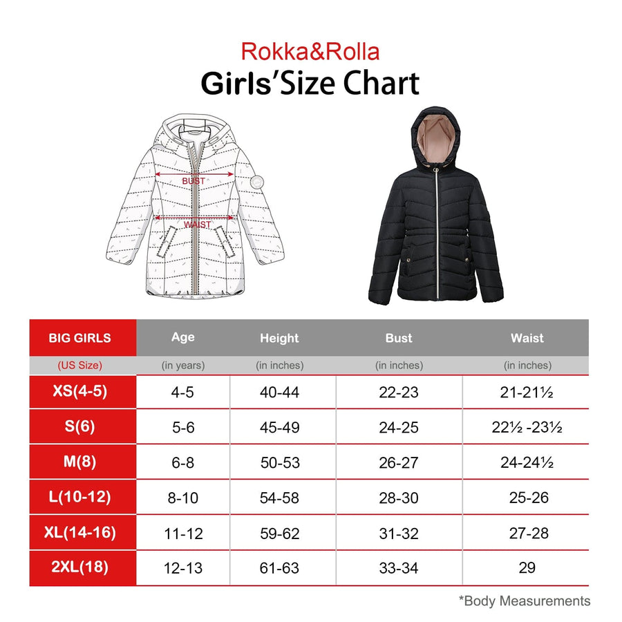 Girls' Jacket Lightweight Long Puffer Jacket Coats & Jackets Rokka & Rolla