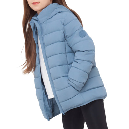 Girls' Lightweight  Water-Resistant  Winter Coat Puffer Jacket - Blue Fog Coats & Jackets Rokka&Rolla