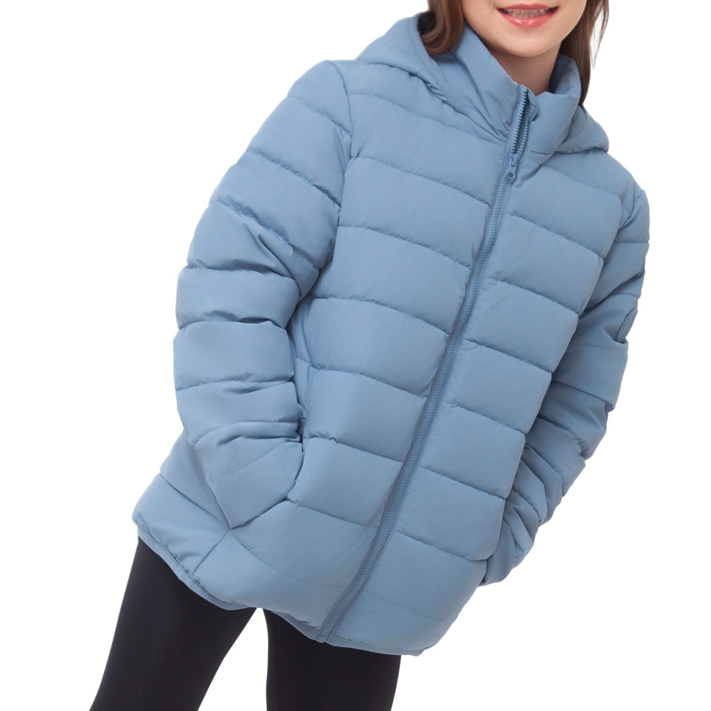 Girls' Lightweight  Water-Resistant  Winter Coat Puffer Jacket - Blue Fog Coats & Jackets Rokka&Rolla