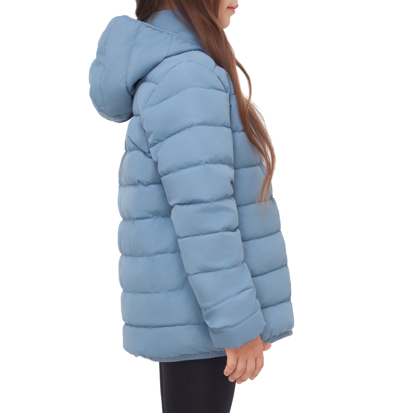 Girls' Lightweight  Water-Resistant  Winter Coat Puffer Jacket - Blue Fog Coats & Jackets Rokka&Rolla