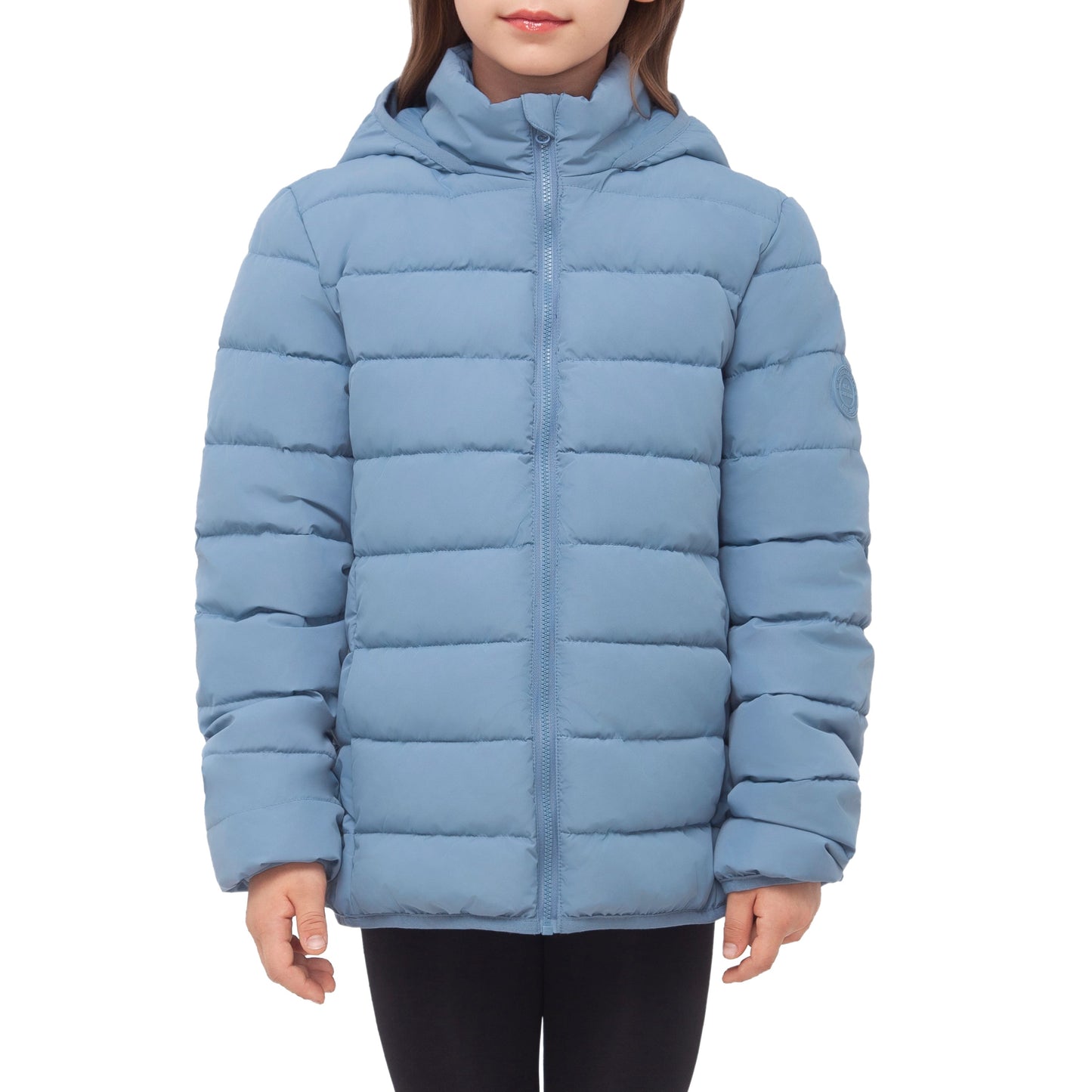 Girls' Lightweight  Water-Resistant  Winter Coat Puffer Jacket - Blue Fog Coats & Jackets Rokka&Rolla