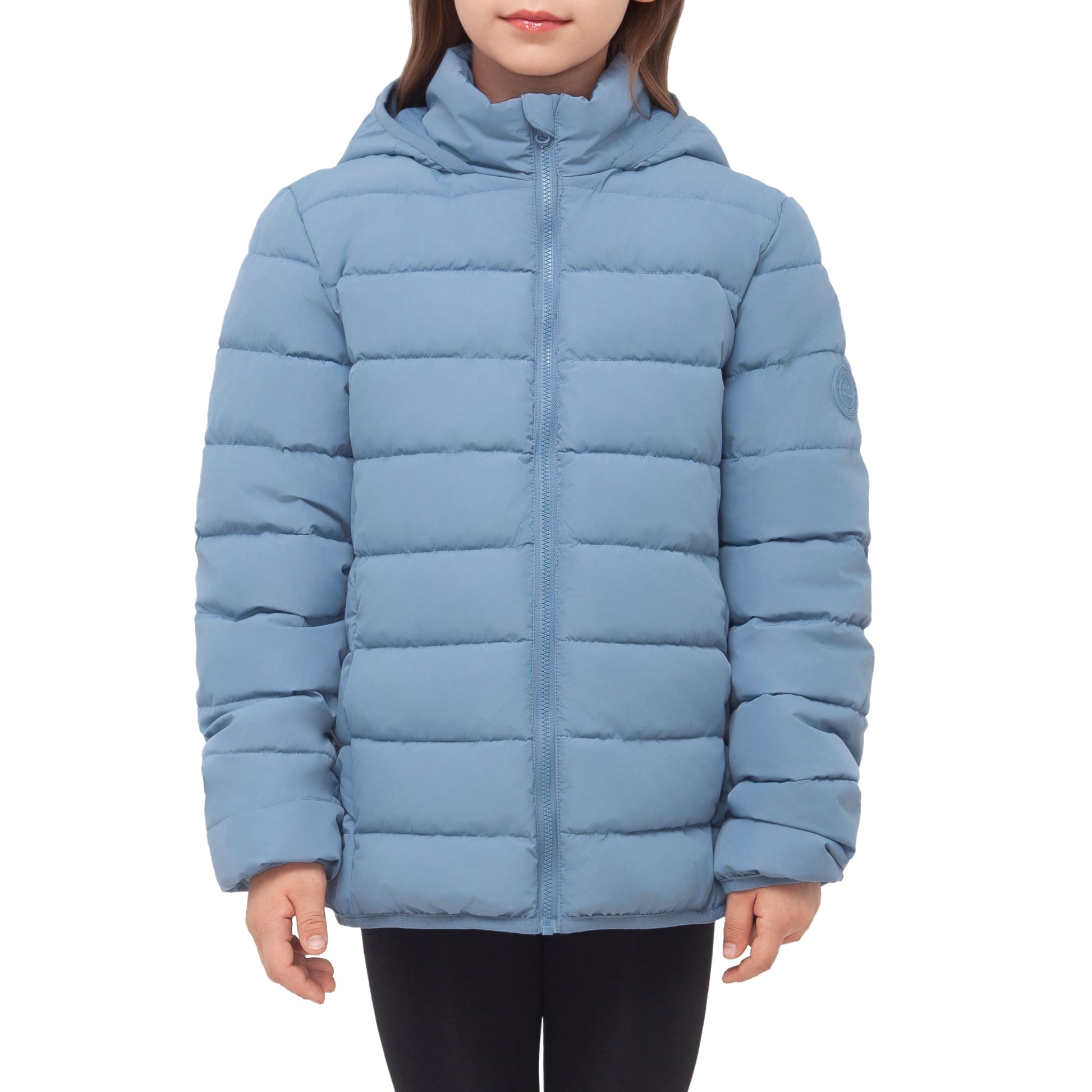 Girls' Lightweight  Water-Resistant  Winter Coat Puffer Jacket - Blue Fog Coats & Jackets Rokka&Rolla