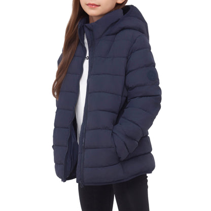Girls' Lightweight Water-Resistant  Winter Coat Puffer Jacket - Navy Coats & Jackets Rokka&Rolla