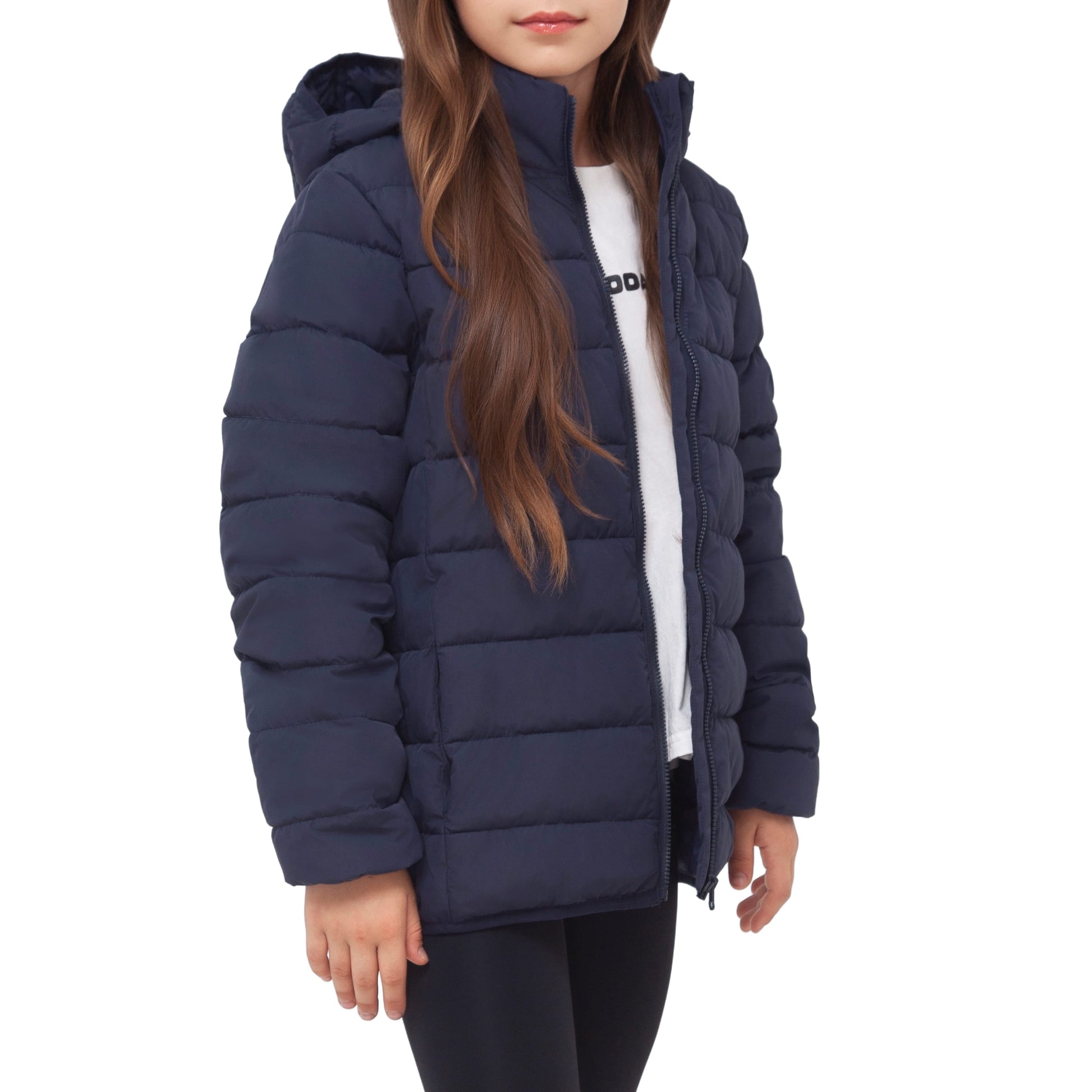 Girls' Lightweight Water-Resistant  Winter Coat Puffer Jacket - Navy Coats & Jackets Rokka&Rolla