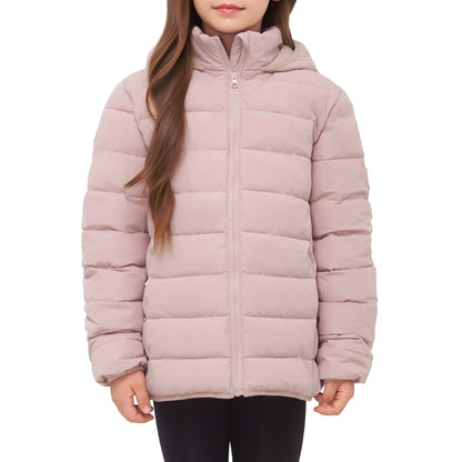 Girls' Lightweight Water-Resistant  Winter Coat Puffer Jacket - Pink Coats & Jackets Rokka&Rolla