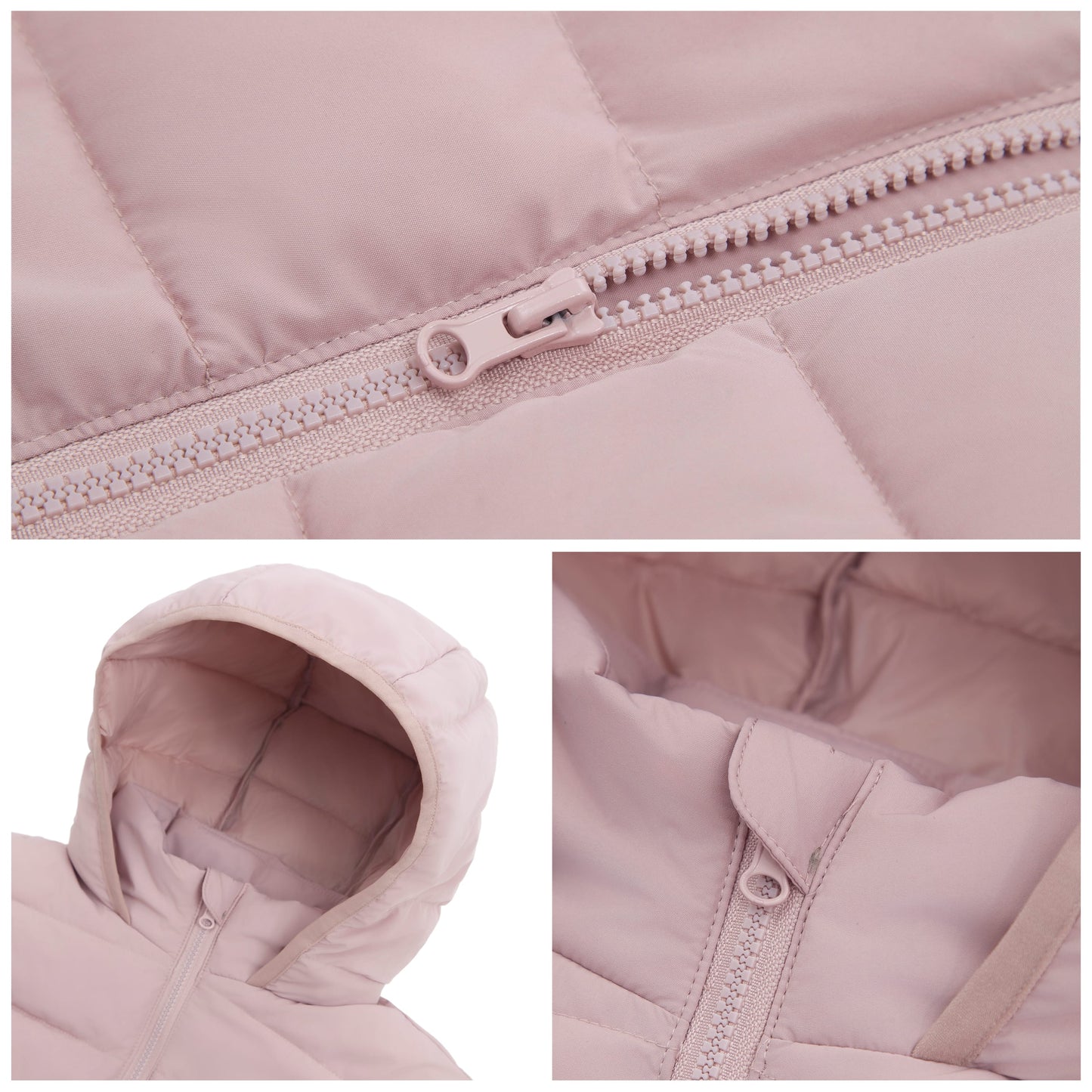 Girls' Lightweight Water-Resistant  Winter Coat Puffer Jacket - Pink Coats & Jackets Rokka&Rolla