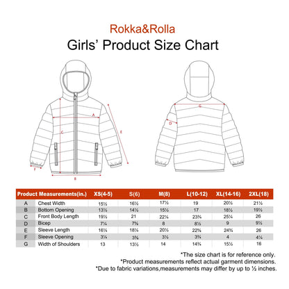 Girls Reversible Puffer Jacket with Gradient Print Solid Color Quilted Outerwear - Cotton Candy Ombre Coats & Jackets Rokka&Rolla