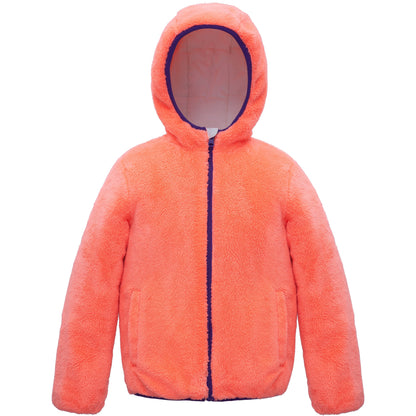 Girls Reversible Puffer Jacket with Gradient Print Solid Color Quilted Outerwear - Rose Quartz Gradient Coats & Jackets Rokka&Rolla