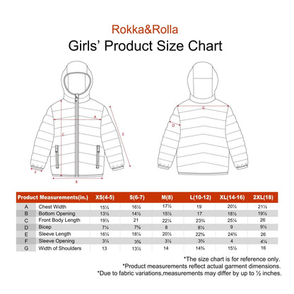 Girls Reversible Puffer Jacket with Gradient Print Solid Color Quilted Outerwear - Rose Quartz Gradient Coats & Jackets Rokka&Rolla