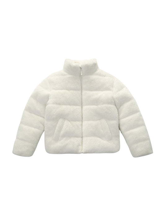 Girls' Teddy Sherpa Puffer Jacket Winter Coat (Copy) Coats & Jackets XS (4-5) / Ivory Rokka & Rolla