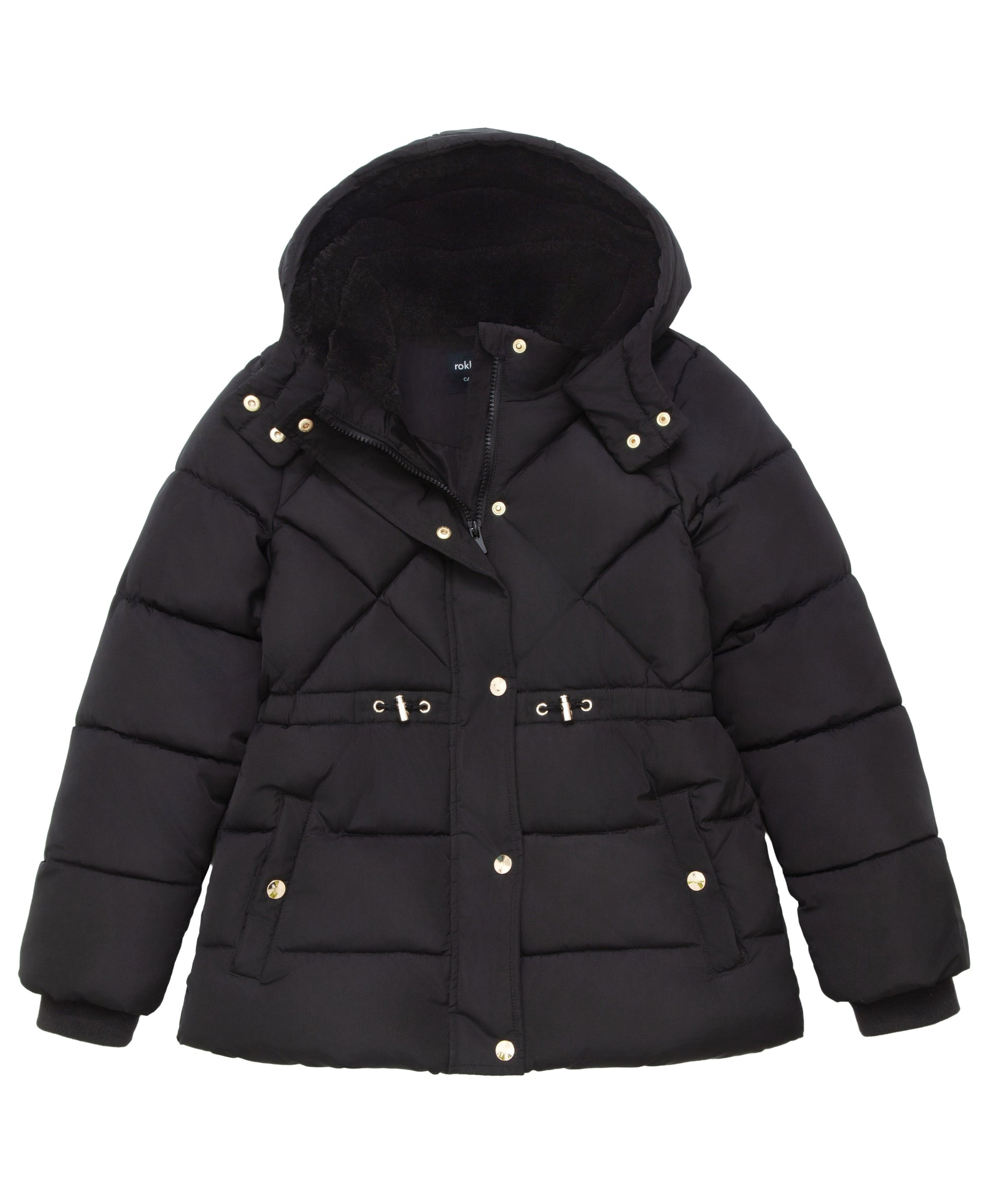 Girls Timeless Quilted Coat Black / XS Rokka&Rolla