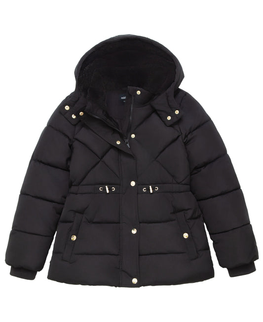 Girls Timeless Quilted Coat Black / XS Rokka&Rolla