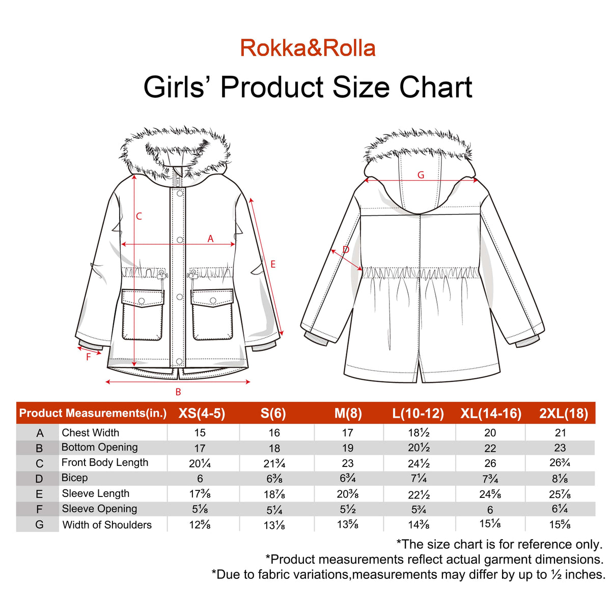 Girls' Water-Resistant Sherpa Fleece Lined Puffer Jacket Winter Parka Coat Coats & Jackets Rokka & Rolla