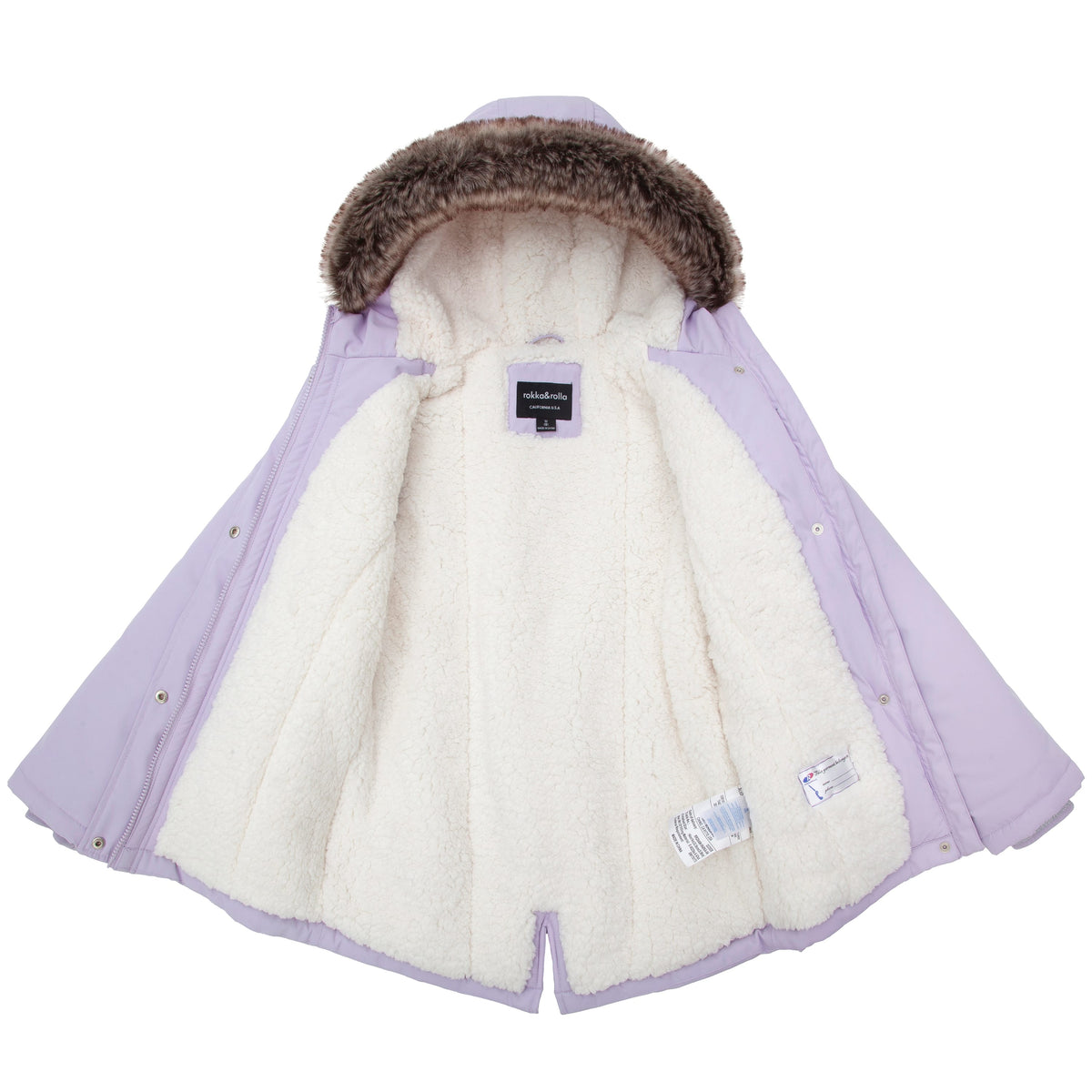 Girls' Water-Resistant Sherpa Fleece Lined Puffer Jacket Winter Parka Coat Coats & Jackets Rokka & Rolla