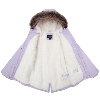 Girls' Water-Resistant Sherpa Fleece Lined Puffer Jacket Winter Parka Coat Coats & Jackets Rokka & Rolla