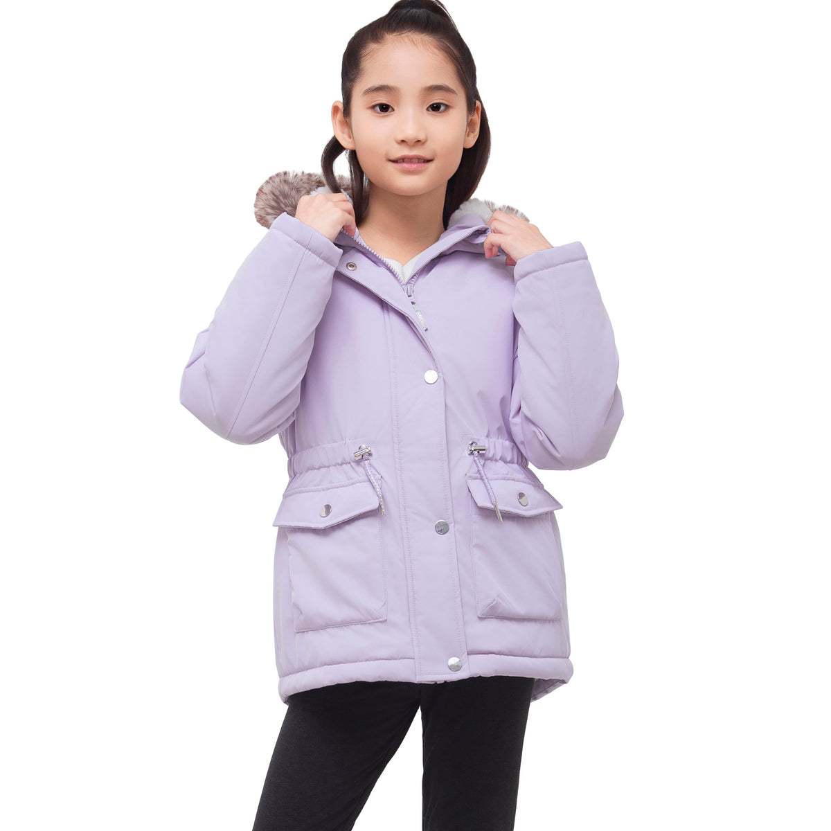 Girls' Water-Resistant Sherpa Fleece Lined Puffer Jacket Winter Parka Coat Coats & Jackets Rokka & Rolla