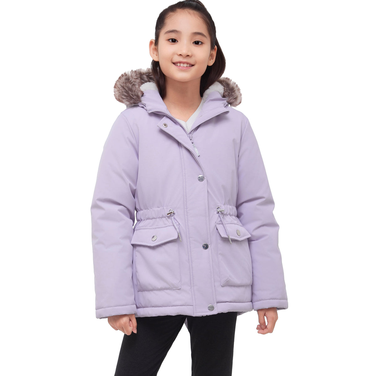 Girls' Water-Resistant Sherpa Fleece Lined Puffer Jacket Winter Parka Coat Coats & Jackets Rokka & Rolla