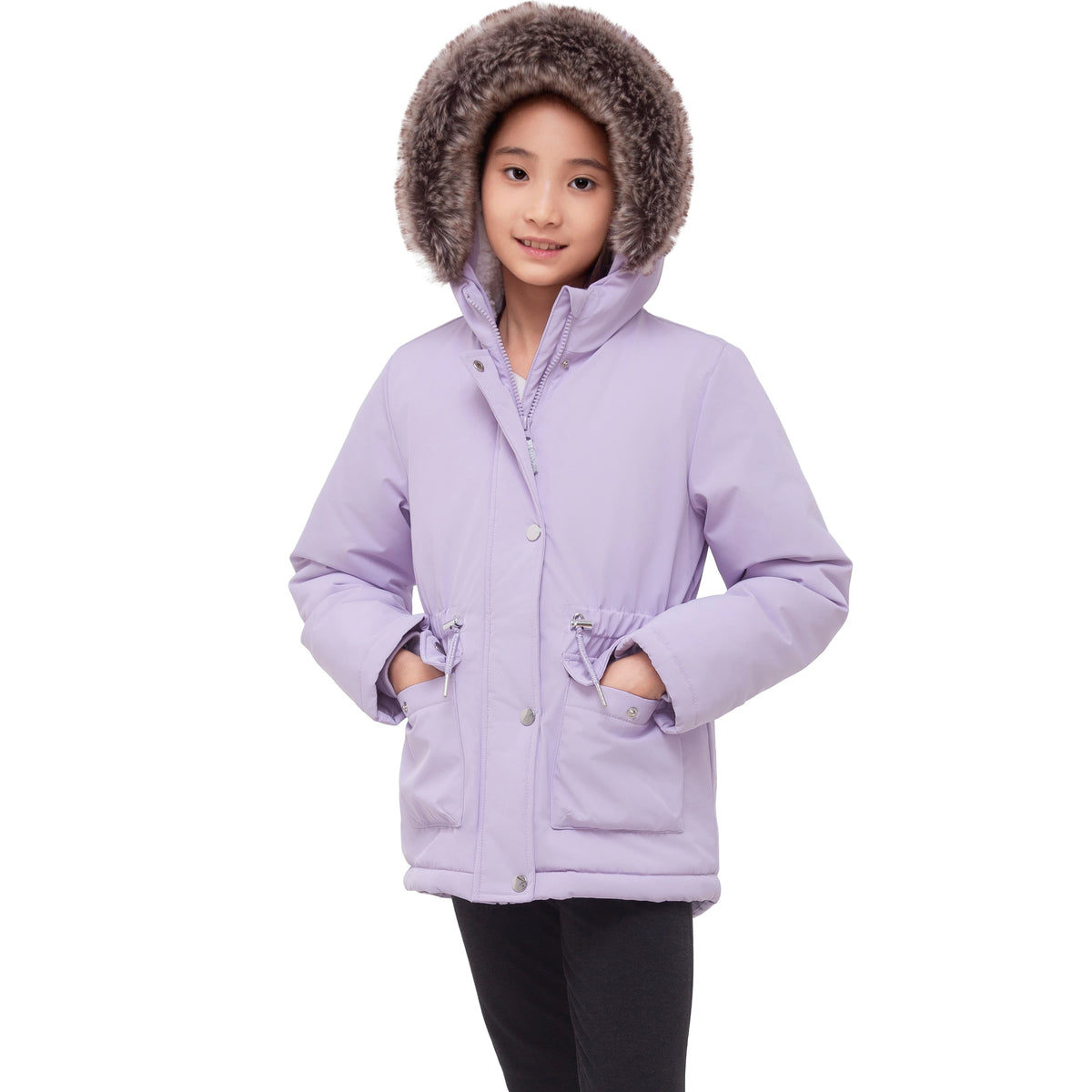 Girls' Water-Resistant Sherpa Fleece Lined Puffer Jacket Winter Parka Coat Coats & Jackets Rokka & Rolla