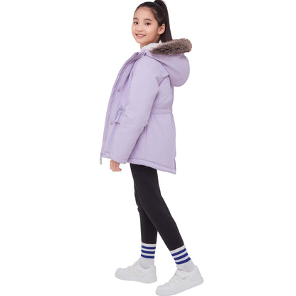 Girls' Water-Resistant Sherpa Fleece Lined Puffer Jacket Winter Parka Coat Coats & Jackets Rokka & Rolla