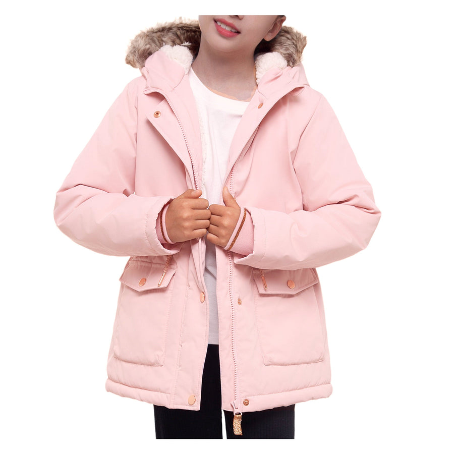 Girls' Water-Resistant Sherpa Fleece Lined Puffer Jacket Winter Parka Coat Coats & Jackets Rokka & Rolla