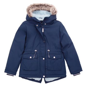 Girls' Water-Resistant Sherpa Fleece Lined Puffer Jacket Winter Parka Coat Coats & Jackets XS / Navy Rokka & Rolla