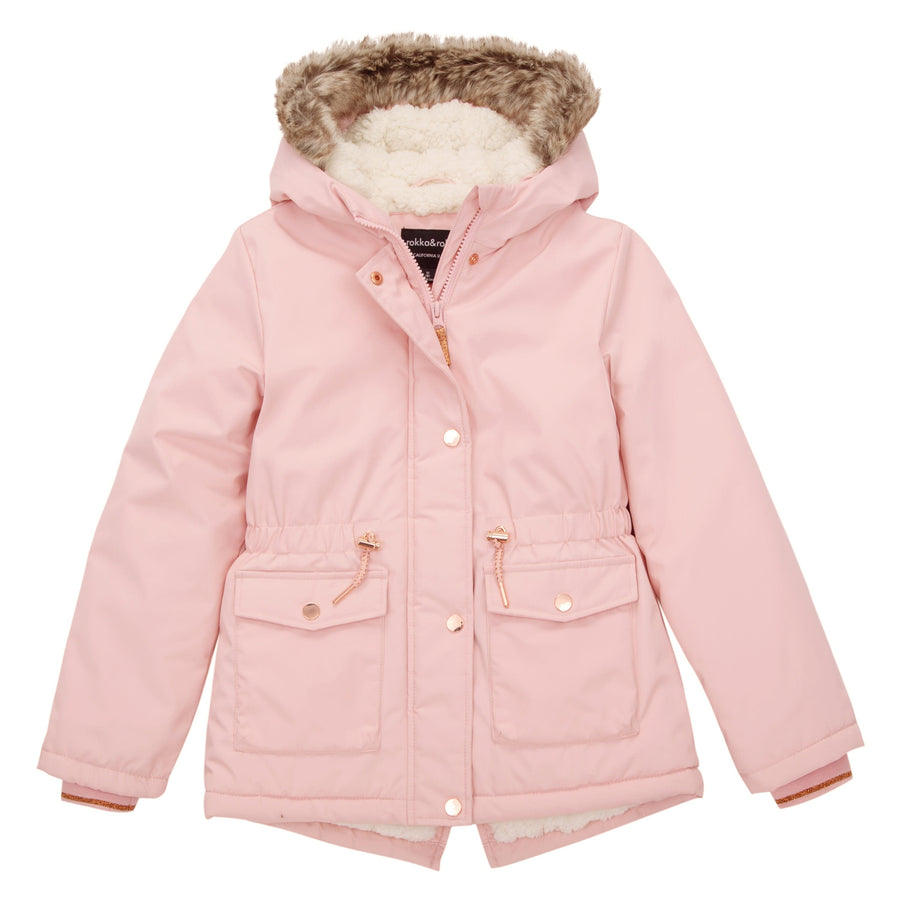 Girls Water Resistant Sherpa Fleece Lined Puffer Jacket Winter Parka Coat Rokka Rolla