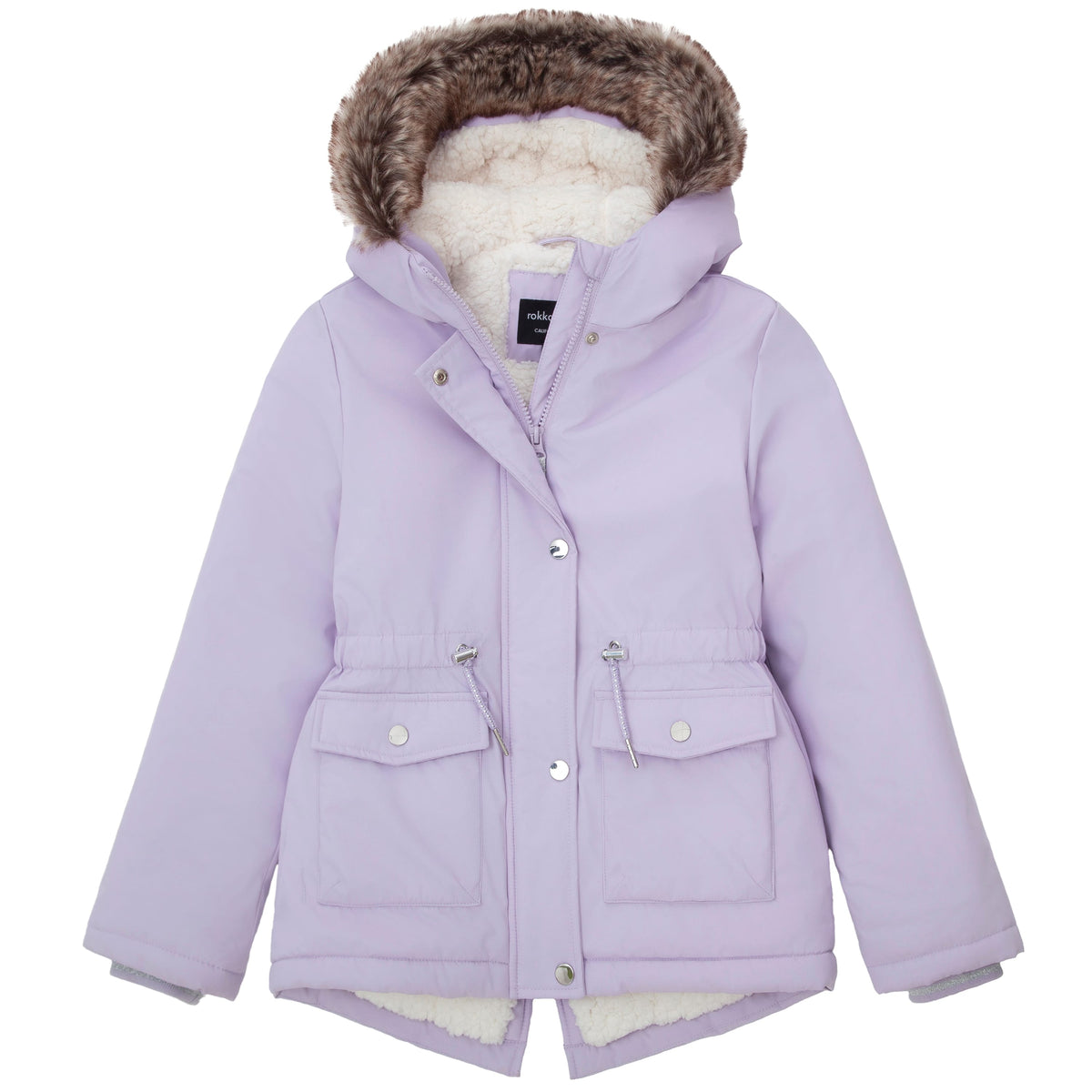 Girls' Water-Resistant Sherpa Fleece Lined Puffer Jacket Winter Parka Coat Coats & Jackets XS / Purple Rokka & Rolla