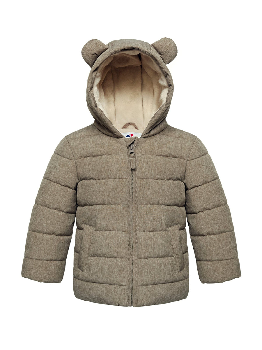 Infant Boys' Fleece Hooded Puffer Jacket Baby & Toddler Outerwear 6-9M / Beige Textured Rokka & Rolla