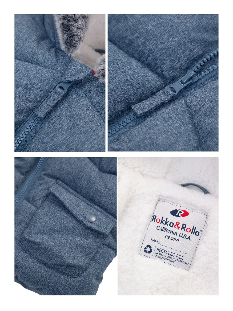 Toddler Boys' Padded Winter Puffer Jacket | Rokka&Rolla