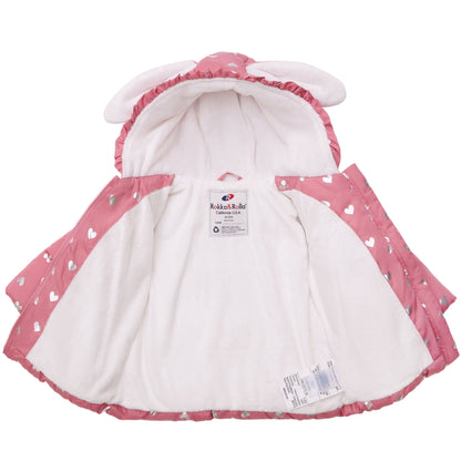 Infant Girls' Soft Fur Hooded Puffer Jacket Baby & Toddler Outerwear Rokka & Rolla
