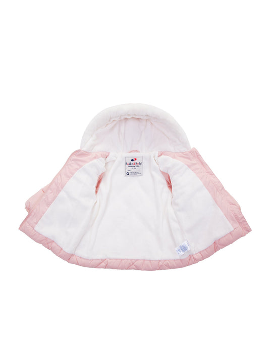 Infant Girls' Soft Mini Fur Lining Hooded Puffer Jacket Baby & Toddler Outerwear Rokka & Rolla