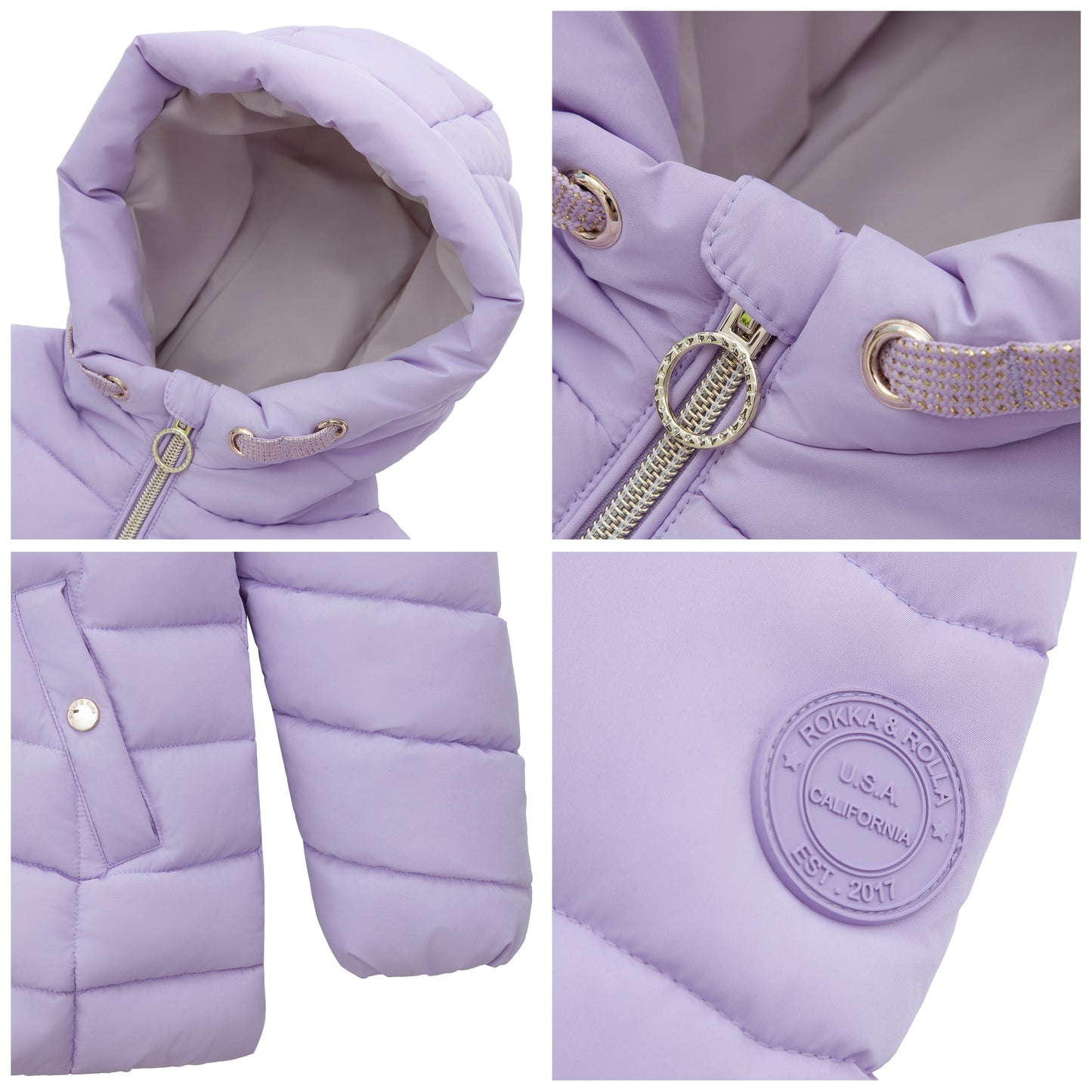 Girls' Jacket Lightweight Long Puffer Jacket