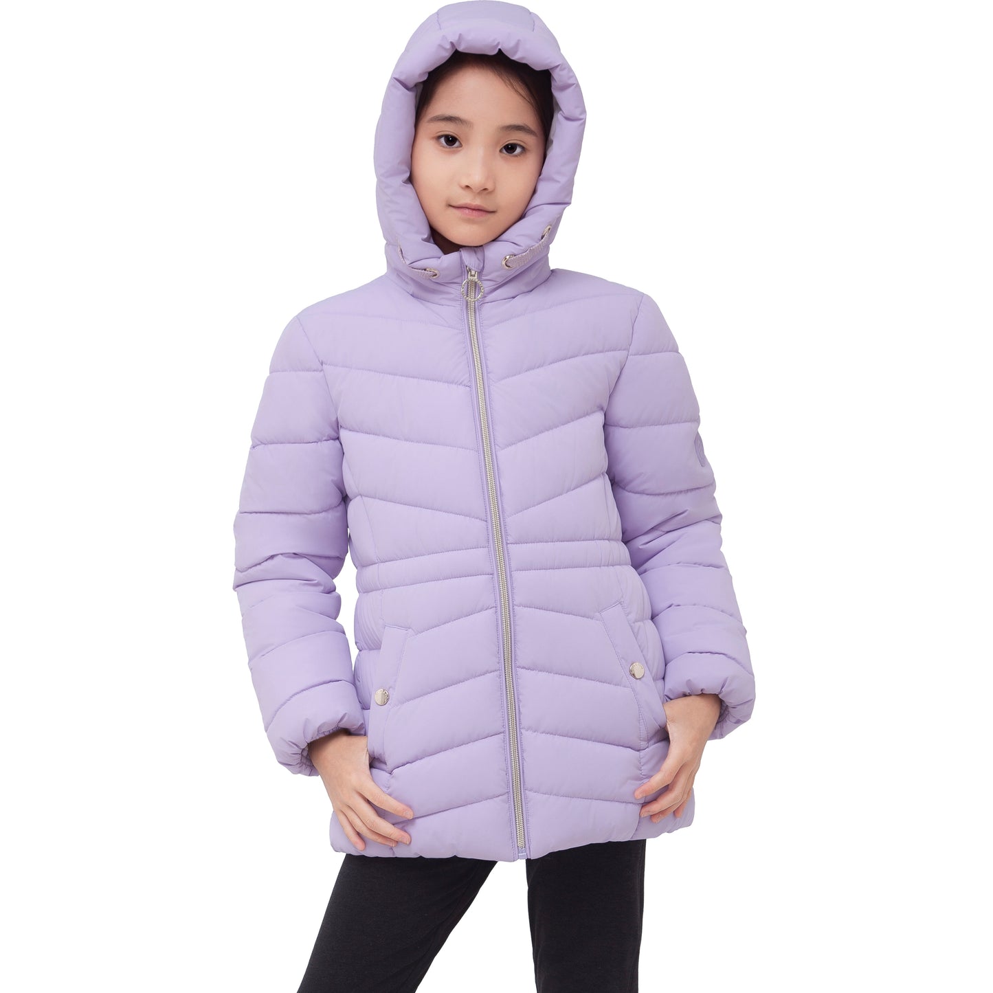 Girls' Jacket Lightweight Long Puffer Jacket
