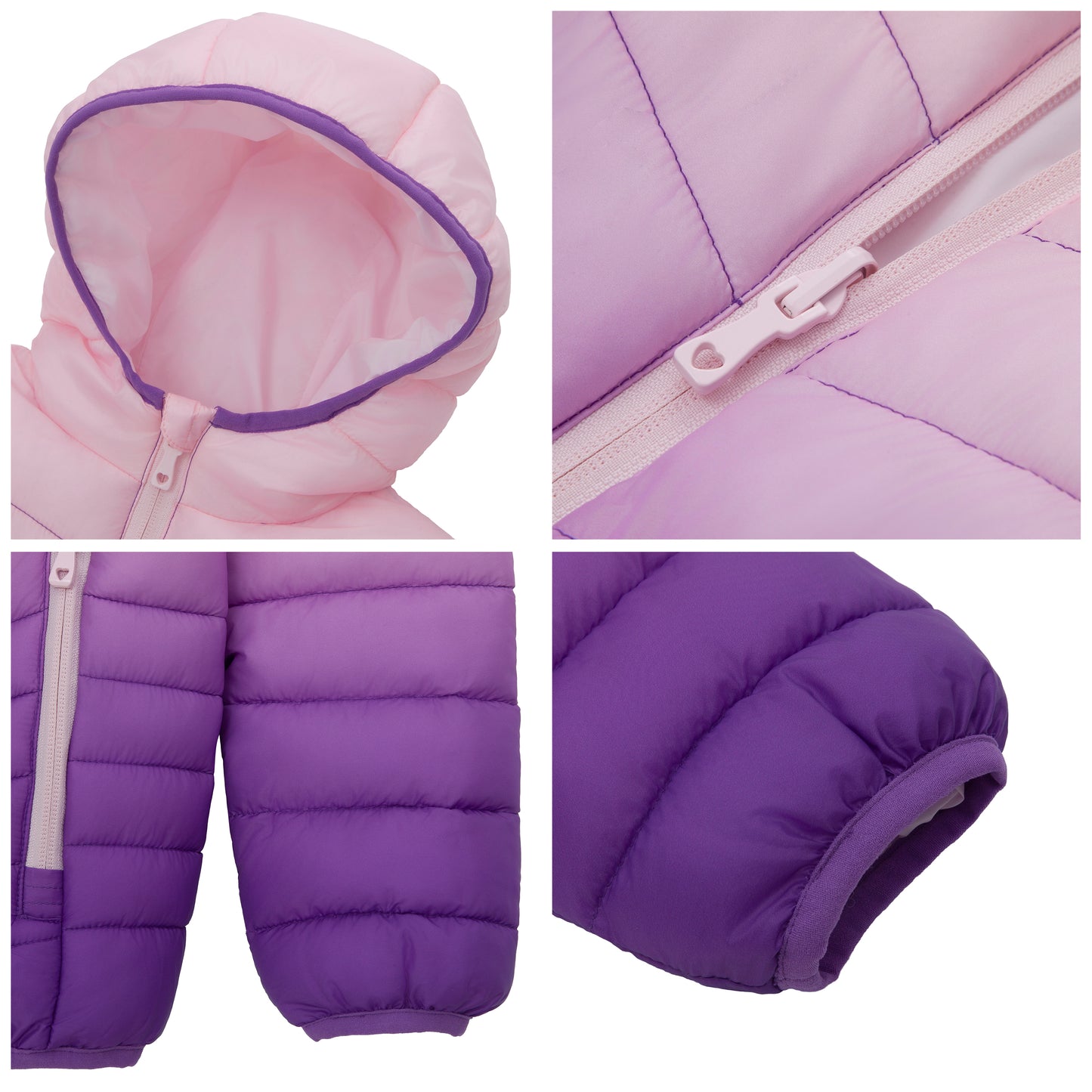 Girls' Reversible Lightweight Puffer Jacket