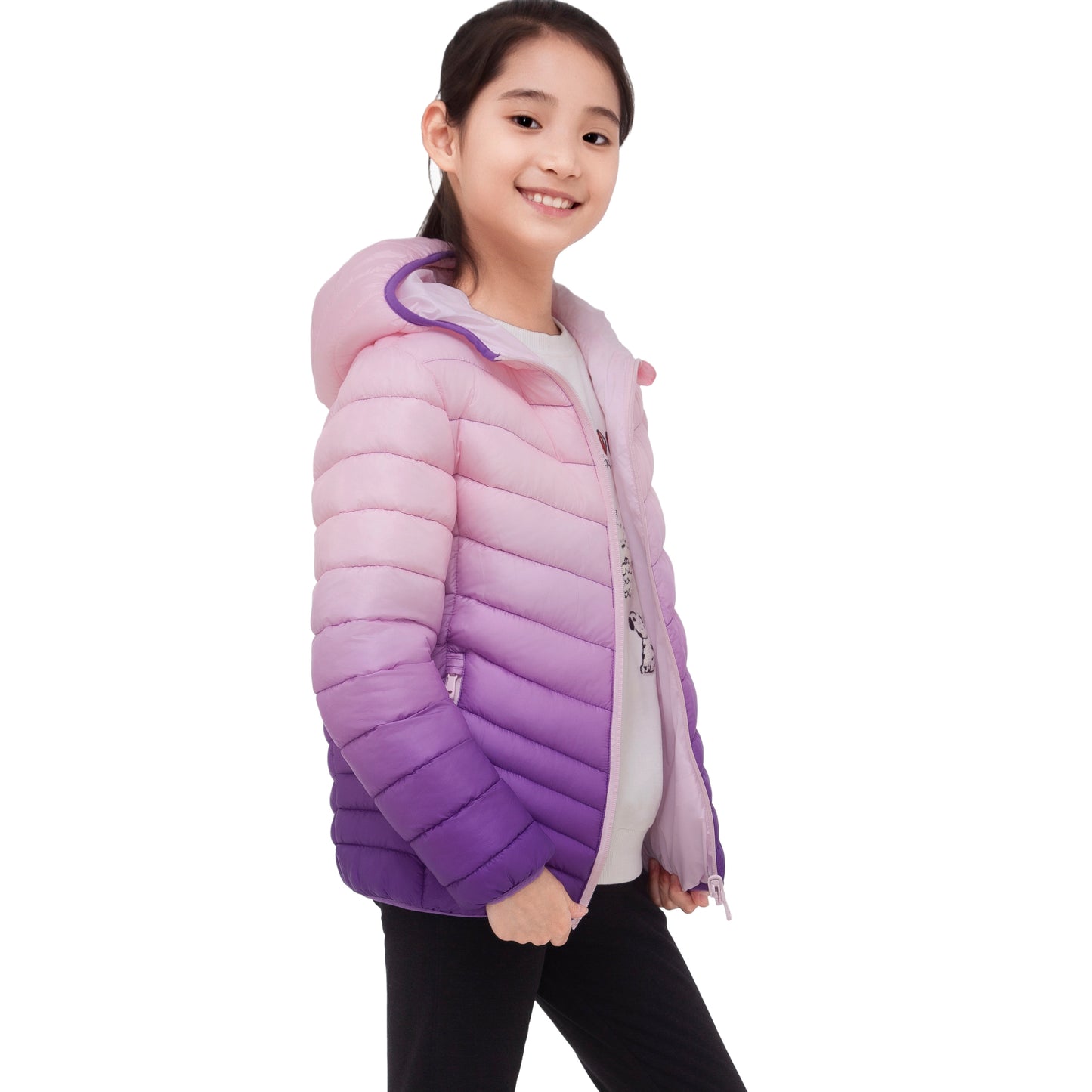 Girls' Reversible Lightweight Puffer Jacket