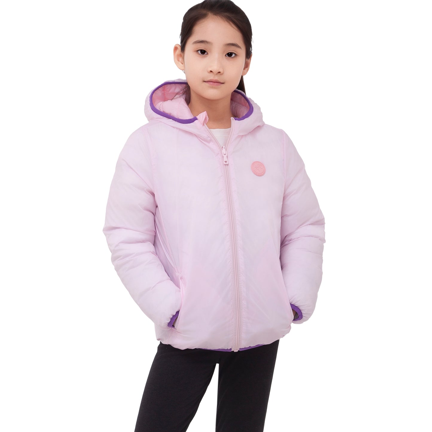 Girls' Reversible Lightweight Puffer Jacket