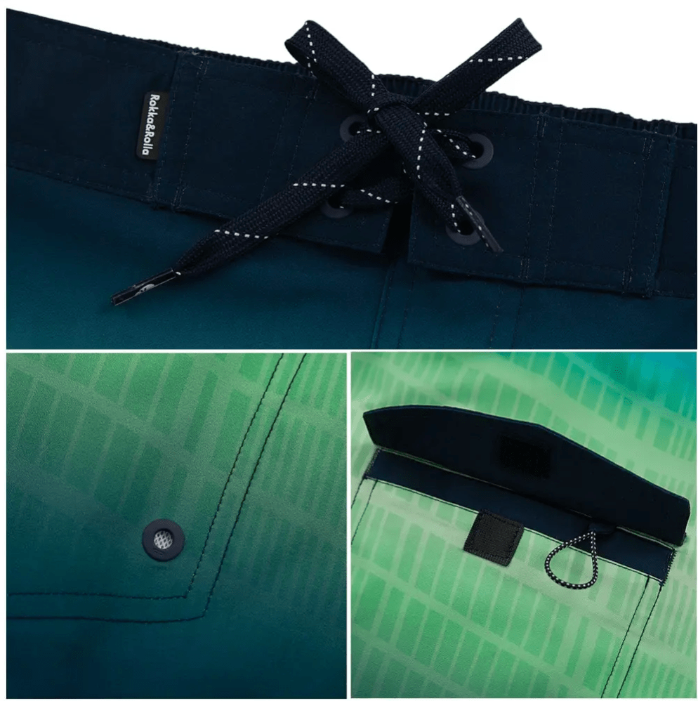 Men's 4-Way Stretch Board Shorts 9" Quick Dry Beach Swimwear Swimwear Rokka & Rolla