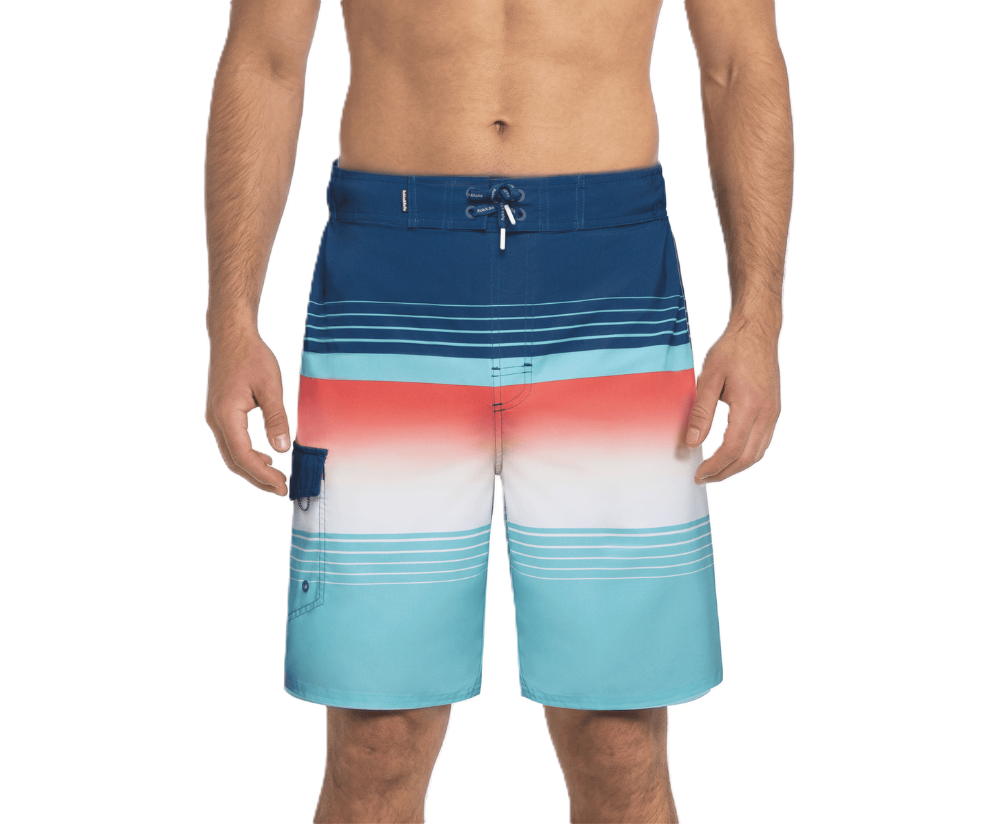 Men's 4-Way Stretch Board Shorts 9" Quick Dry Beach Swimwear Swimwear S (28-30) / Blue Stripes Rokka & Rolla