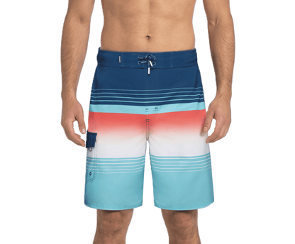 Men's 4-Way Stretch Board Shorts 9" Quick Dry Beach Swimwear Swimwear S (28-30) / Blue Stripes Rokka & Rolla