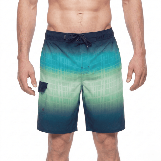 Men's 4-Way Stretch Board Shorts 9" Quick Dry Beach Swimwear Swimwear S (28-30) / Green Vapor Rokka & Rolla
