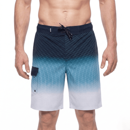 Men's 4-Way Stretch Board Shorts 9" Quick Dry Beach Swimwear Swimwear S (28-30) / Midnight Gradient Rokka & Rolla