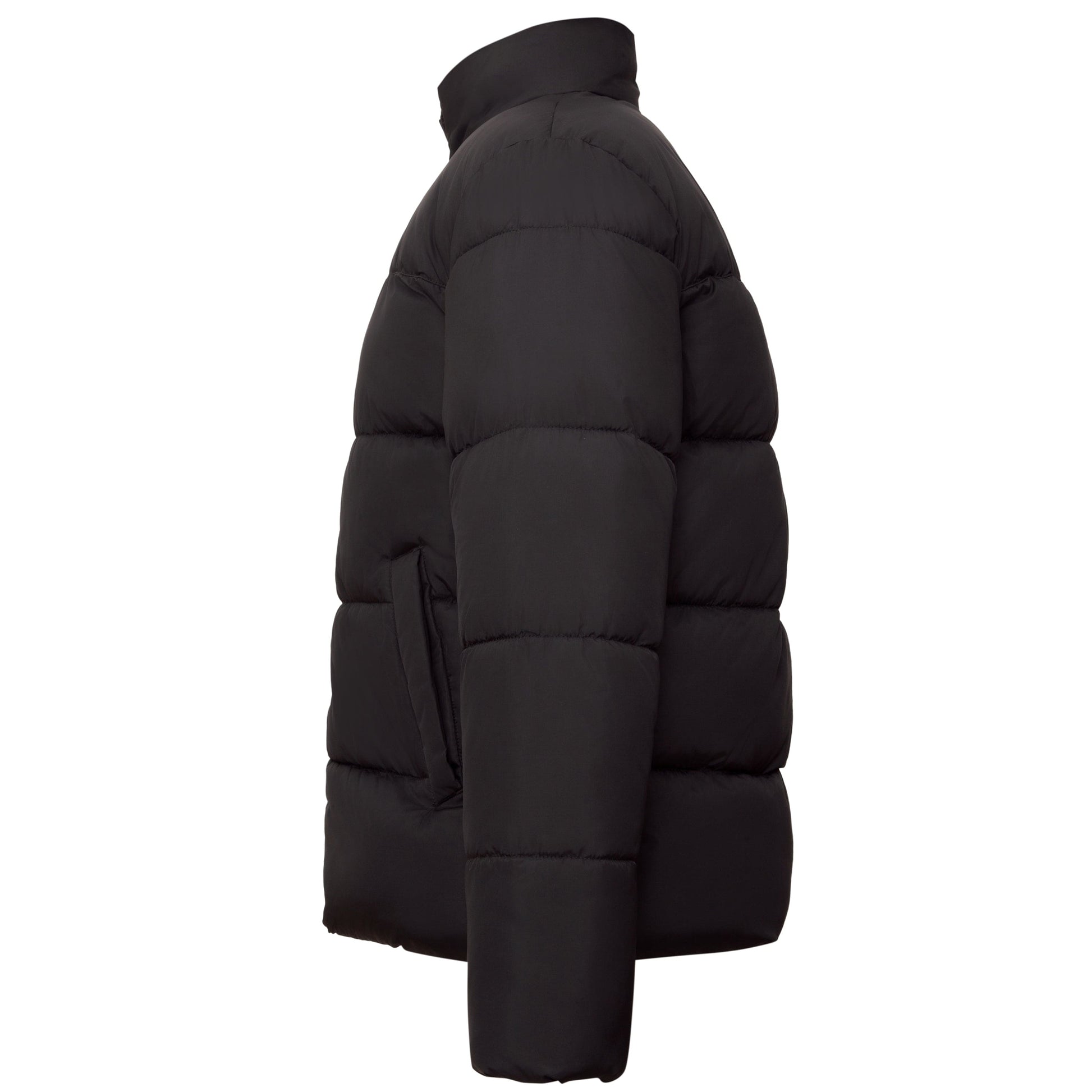 Men's Essential Puffer Jacket Water Resistant Insulated Winter Coat Stand Collar - Black Coats & Jackets Rokka&Rolla