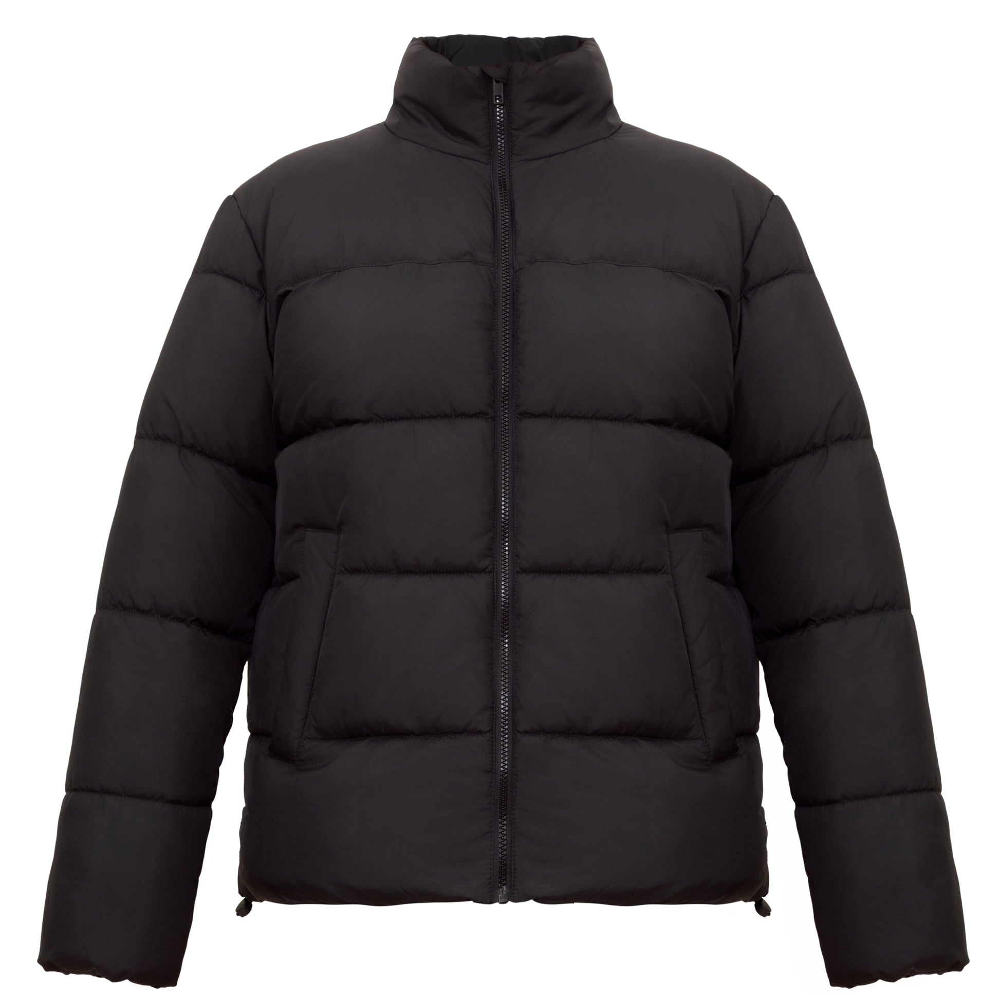 Men's Essential Puffer Jacket Water Resistant Insulated Winter Coat Stand Collar - Black Coats & Jackets S Rokka&Rolla