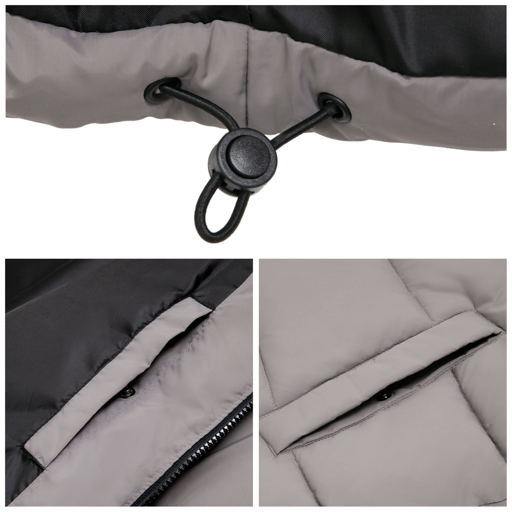 Men's Essential Puffer Jacket Water Resistant Insulated Winter Coat Stand Collar - Gray Coats & Jackets Rokka&Rolla