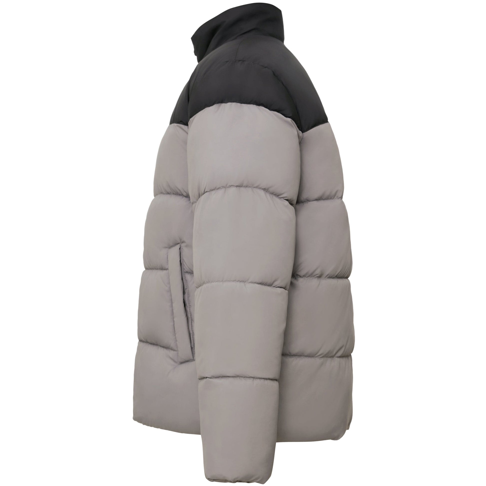 Men's Essential Puffer Jacket Water Resistant Insulated Winter Coat Stand Collar - Gray Coats & Jackets Rokka&Rolla