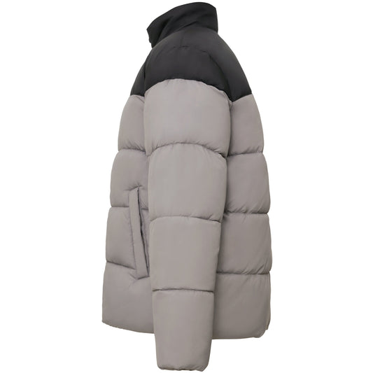 Men's Essential Puffer Jacket Water Resistant Insulated Winter Coat Stand Collar - Gray Coats & Jackets Rokka&Rolla