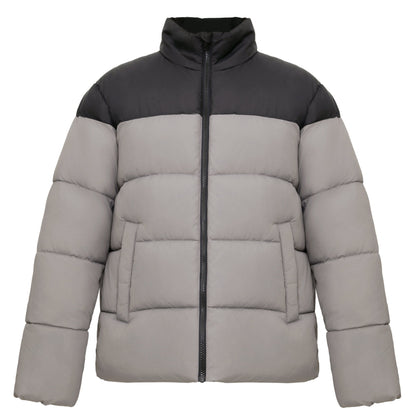 Men's Essential Puffer Jacket Water Resistant Insulated Winter Coat Stand Collar - Gray Coats & Jackets S Rokka&Rolla