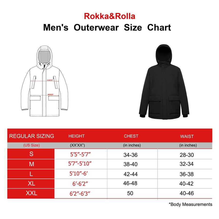 Men's Hooded Parka Jacket Coats & Jackets Rokka & Rolla