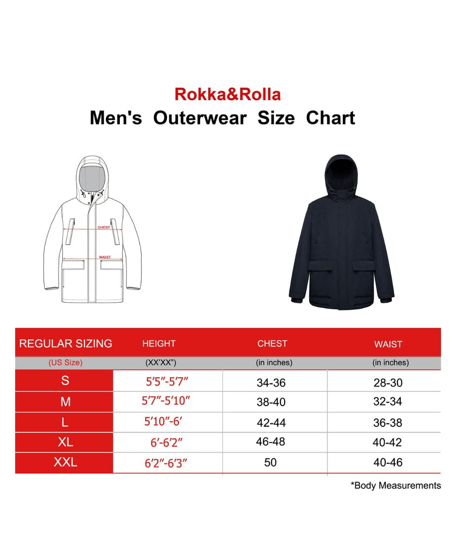 Men's Hooded Parka Jacket Coats & Jackets Rokka & Rolla